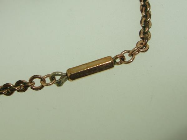 Vintage Edwardian Rose Gold Filled Spinner Pendant Fob with Amethyst Cabochon
