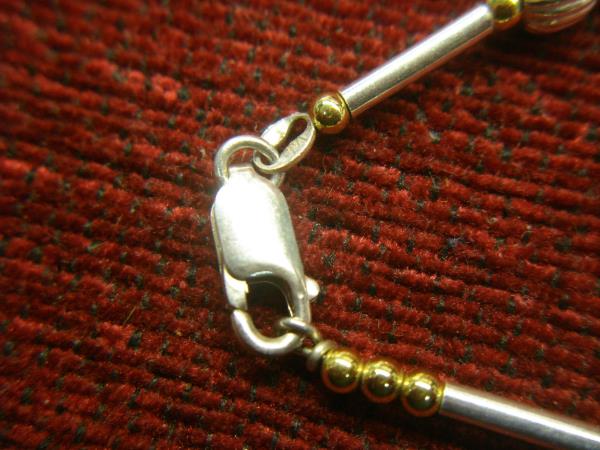 Elegant Sterling Silver Tube & Bead Necklace (24