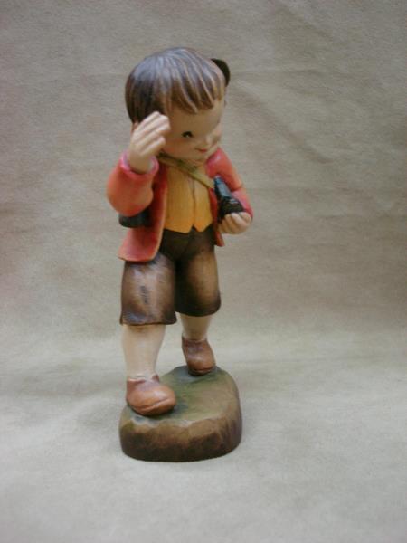 Vintage Anri Italy Hand-Carved Wooden Figure -'He's My Brother' J Ferrandiz (6in)