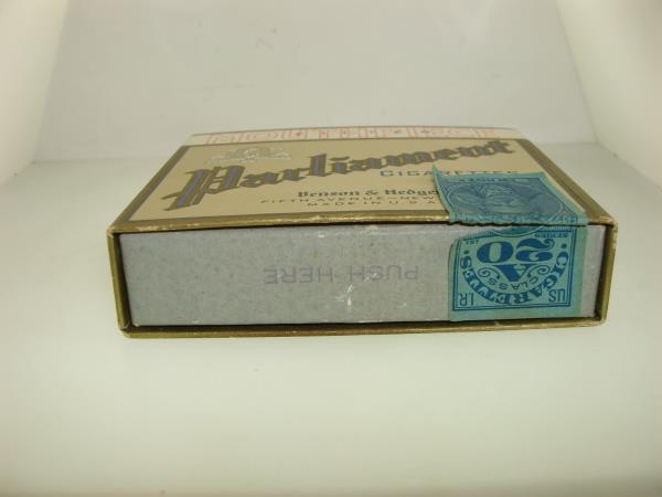 Vintage 1950s Benson & Hedges Parliament Cigarette Box w/Filter - Collectible