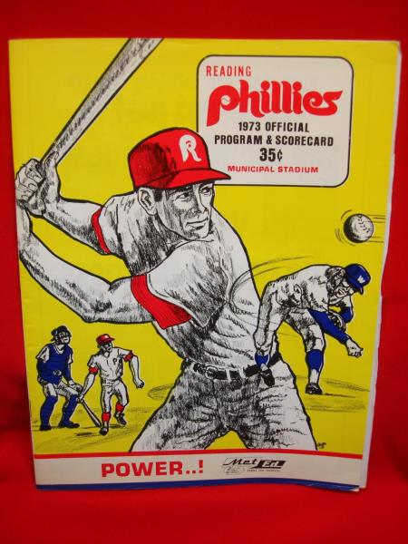 1973 Reading Phillies Scorebook & Program - Excellent Condition, Filled Scoresheet & Roster