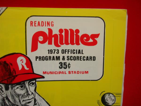 1973 Reading Phillies Scorebook & Program - Excellent Condition, Filled Scoresheet & Roster