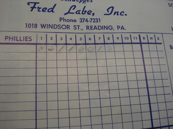 1973 Reading Phillies Scorebook & Program - Excellent Condition, Filled Scoresheet & Roster