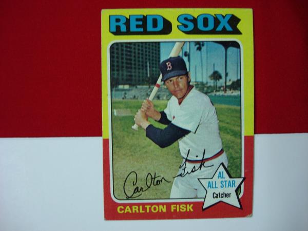1975 Topps Carlton Fisk Red Sox Baseball Card #80 (Vintage, Nice Condition)