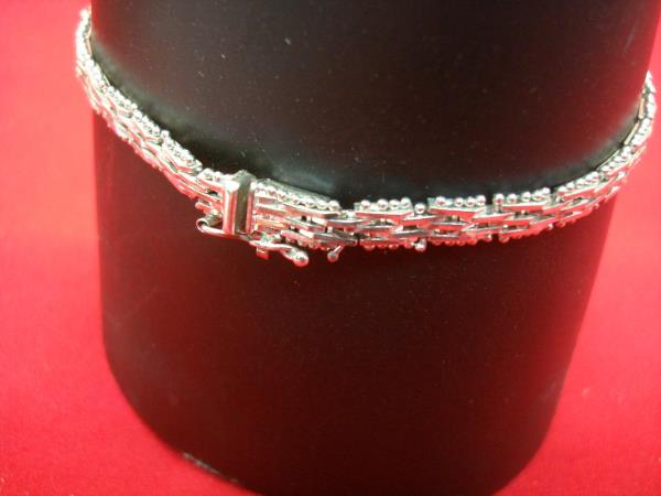Italian Sterling Silver Bracelet - Unique Design, Intricate Details