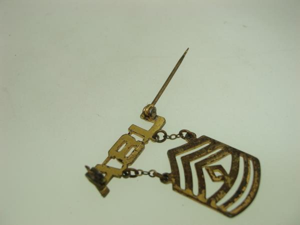 Vintage WWII First Sergeant Sterling Silver Pin with Gold Vermeil Stripes