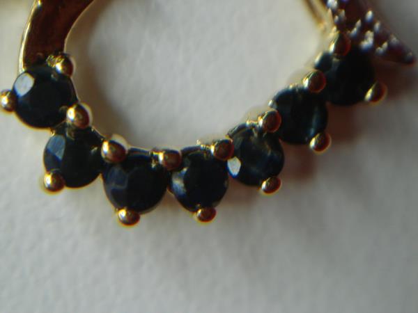 Sterling Silver Sapphire & Diamond Heart Pendant Necklace - Pre-Owned, Elegant Gift