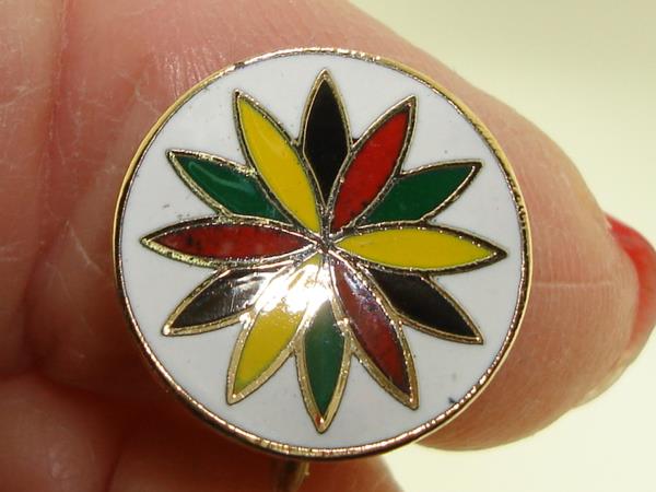Vintage Pennsylvania Dutch Hex Sign Clip-On Earrings - New Old Stock