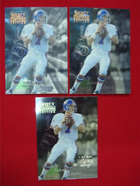 John Elway Certified Silver Spirals Card Set - Dufex & Artist's Proof (Limited Edition)