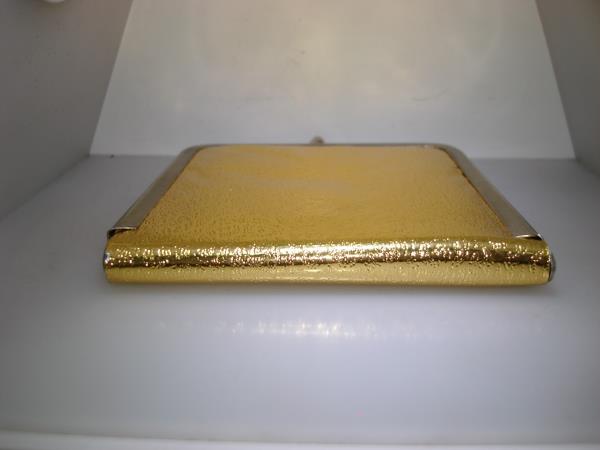 Vintage 1960s Gold Lame Magnifying & Mirror Compact - Estate Find, Mint Condition