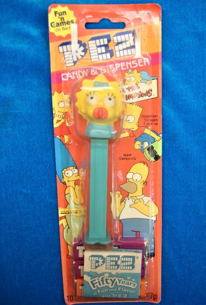 Rare Maggie Simpson PEZ Dispenser & Candy - Sealed 50th Anniversary Fun