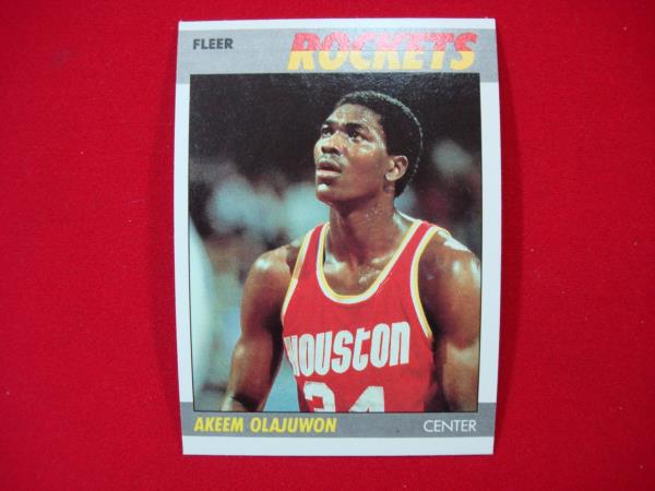 Hakeem Olajuwon 1987-88 Fleer #80 Houston Rockets Basketball Card - (2nd Year) - Graded & Protected