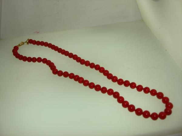 Vintage 1960s Monet Red Glass Bead Choker & Earrings Set - Excellent Condition