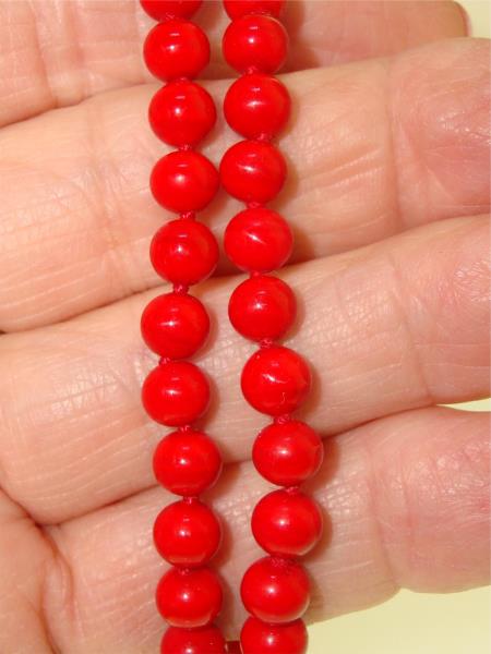 Vintage 1960s Monet Red Glass Bead Choker & Earrings Set - Excellent Condition