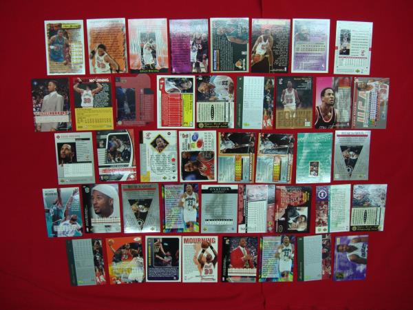 Alonzo Mourning Basketball Card Collection - 42 Rookies, Premiums & Parallels (Georgetown, Hornets, Heat)