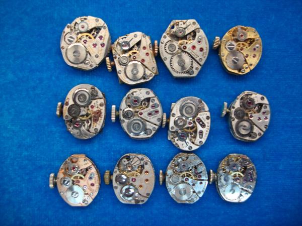 Vintage Ladies Wristwatch Movements - Lot of 12 (Stem Wind) - Parts & Repair