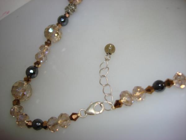 Sterling Silver Smoky Quartz & Agate Necklace & Earrings Set - 925