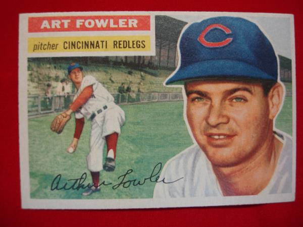1956 Topps Baseball Card #47 Art Fowler - Cincinnati Redlegs Pitcher - Vintage Sports Collectible