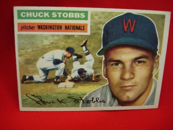 1956 Topps Baseball Card #68 Chuck Stobbs Washington Nationals Vintage Pitcher