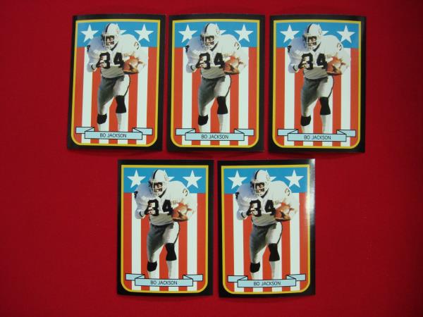 Vintage Bo Jackson Football Card Lot (5 Cards) - Broder Type - Raiders Legend