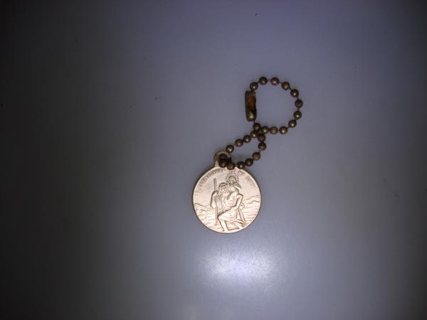 Vintage Mid-Century St. Christopher Medal - Be My Guide, Gold Tone - Estate Find