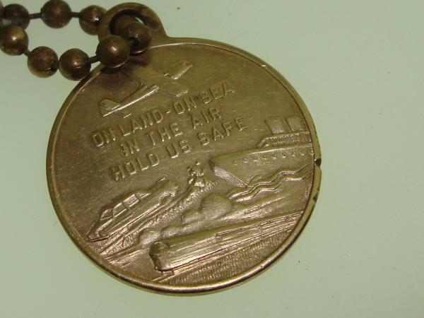 Vintage Mid-Century St. Christopher Medal - Be My Guide, Gold Tone - Estate Find