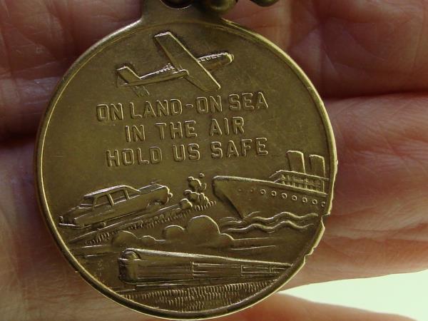 Vintage Mid-Century St. Christopher Medal - Be My Guide, Gold Tone - Estate Find
