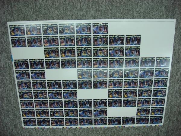 1992-93 Topps Gold Beam Team Basketball Uncut Sheet - 12 Complete Sets (Jordan, Shaq, Pippen) RARE