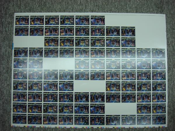 1992-93 Topps Gold Beam Team Basketball Uncut Sheet - 12 Complete Sets (Jordan, Shaq, Pippen) RARE