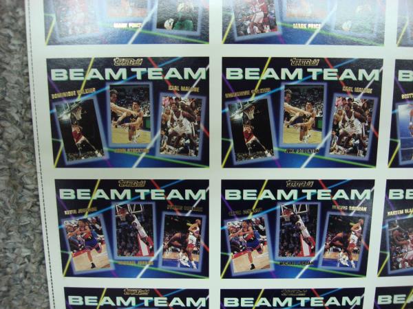 1992-93 Topps Gold Beam Team Basketball Uncut Sheet - 12 Complete Sets (Jordan, Shaq, Pippen) RARE