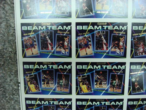 1992-93 Topps Gold Beam Team Basketball Uncut Sheet - 12 Complete Sets (Jordan, Shaq, Pippen) RARE