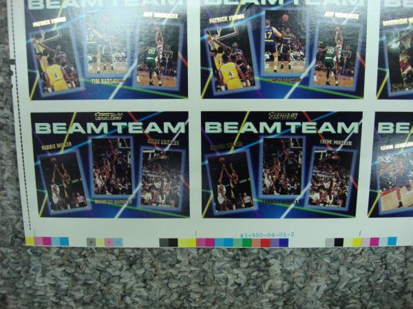 1992-93 Topps Gold Beam Team Basketball Uncut Sheet - 12 Complete Sets (Jordan, Shaq, Pippen) RARE