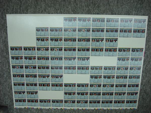 1992-93 Topps Gold Beam Team Basketball Uncut Sheet - 12 Complete Sets (Jordan, Shaq, Pippen) RARE