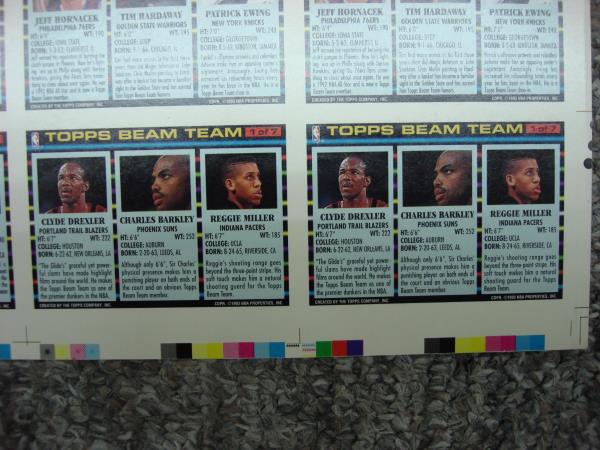 1992-93 Topps Gold Beam Team Basketball Uncut Sheet - 12 Complete Sets (Jordan, Shaq, Pippen) RARE