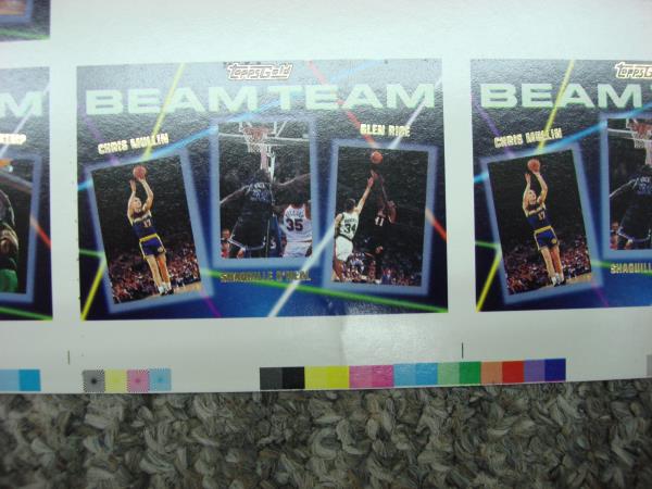 1992-93 Topps Gold Beam Team Basketball Uncut Sheet - 12 Complete Sets (Jordan, Shaq, Pippen) RARE