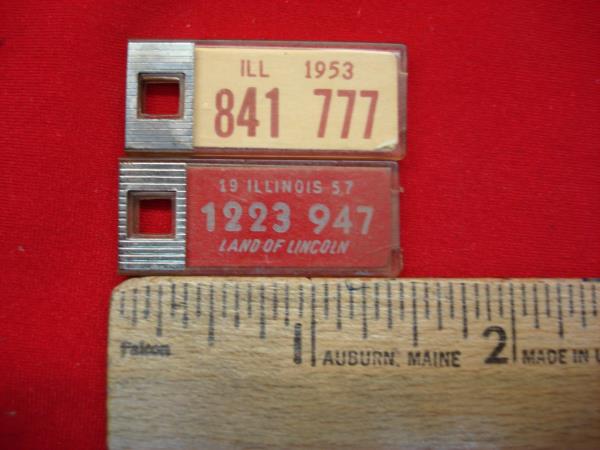 Vintage DAV License Plate Keychains (1951-1957) - New York & Illinois - Set of 4