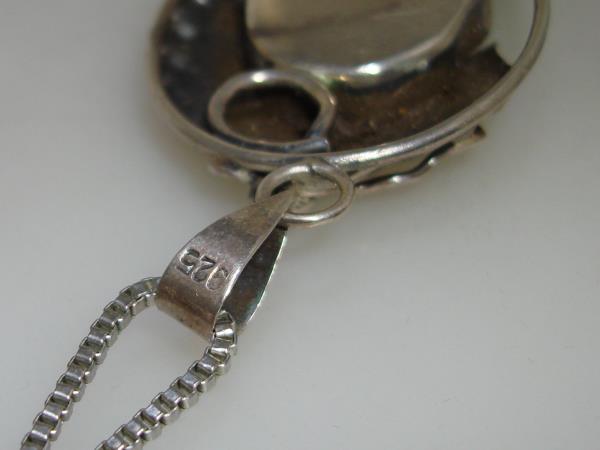 Vintage Native American Sterling Silver Turquoise Pendant - Statement Jewelry