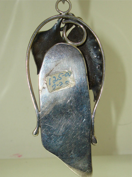 Vintage Native American Sterling Silver Turquoise Pendant - Statement Jewelry