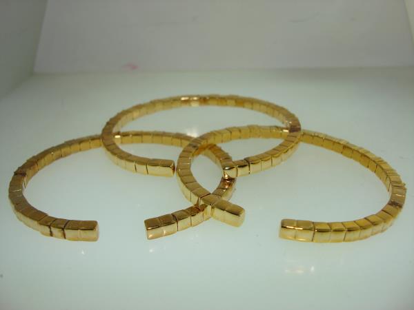 Vintage Joan Rivers Crystal Cuff Bracelet Set (3-Piece) - Gold Tone, Pink, Green & Blue - Original Box