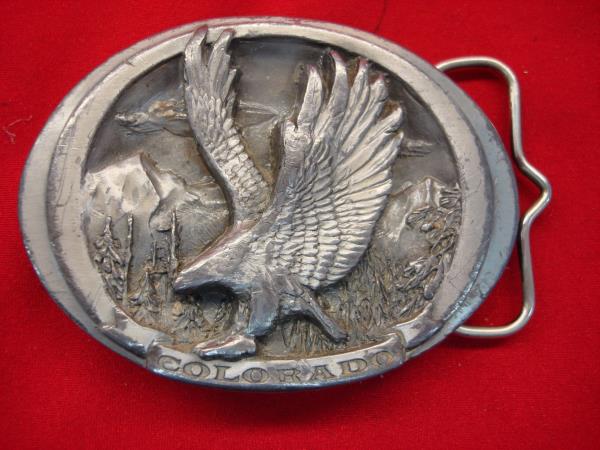 Vintage Colorado Western 3D Brass Belt Buckle - Estate Find