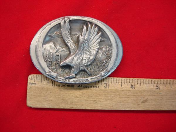 Vintage Colorado Western 3D Brass Belt Buckle - Estate Find
