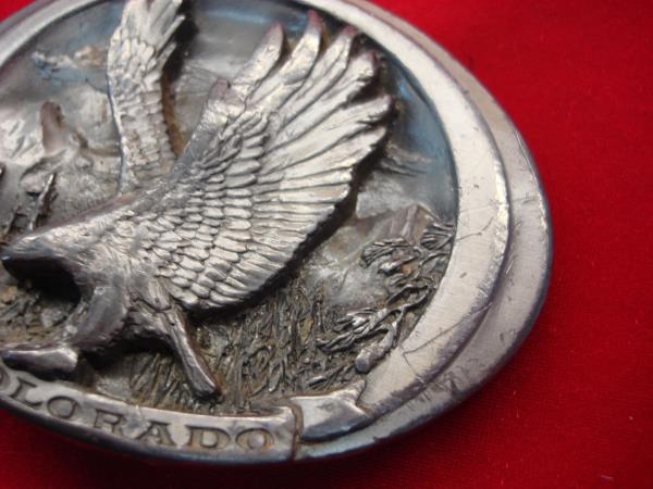 Vintage Colorado Western 3D Brass Belt Buckle - Estate Find