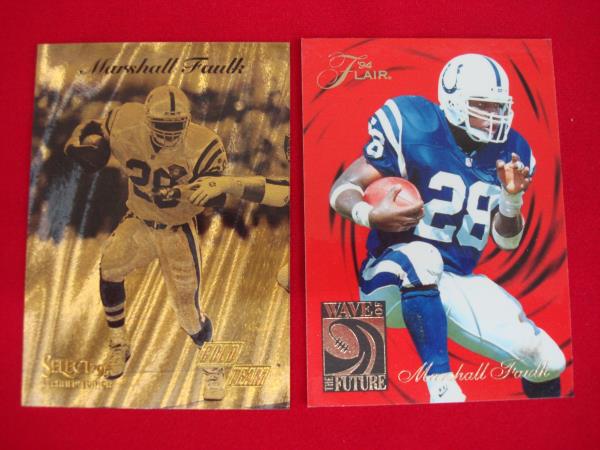 Marshall Faulk Rookie Cards - 1994 Fleer Flair & 1995 Select Certified Gold Team