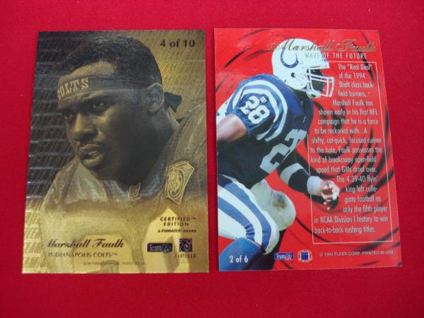 Marshall Faulk Rookie Cards - 1994 Fleer Flair & 1995 Select Certified Gold Team