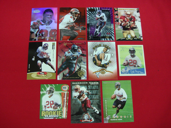 Rare Warrick Dunn Football Card Collection (RCs, Parallels, Inserts & More)