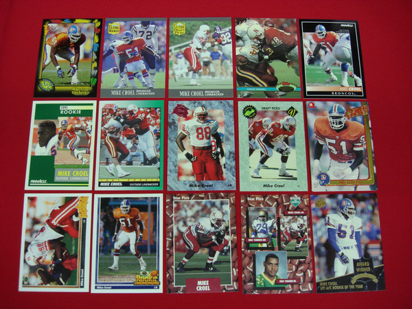 Mike Croel Denver Broncos Football Card Lot: 15 Rookies & Inserts