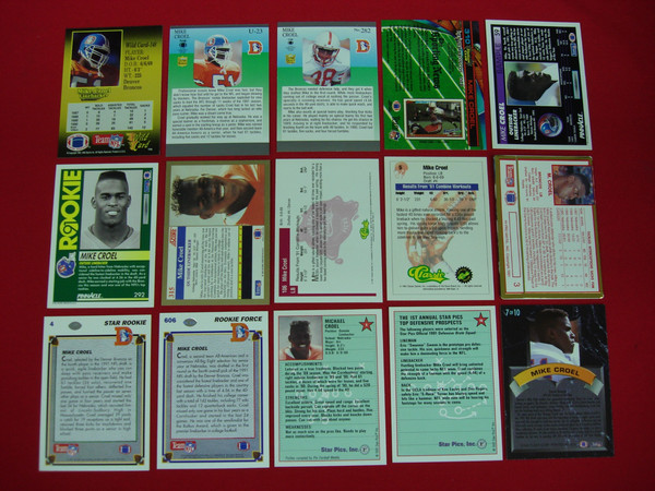 Mike Croel Denver Broncos Football Card Lot: 15 Rookies & Inserts