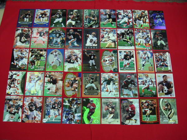 Jeff Blake Bengals Card Lot (45 Cards) - Rookies, Die-Cuts, Premiums & Foils