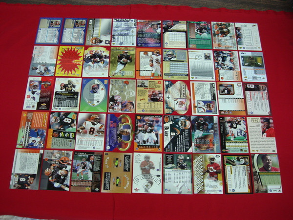 Jeff Blake Bengals Card Lot (45 Cards) - Rookies, Die-Cuts, Premiums & Foils