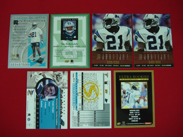 Tim Biakabutuka Card Lot (7 Cards) - Rookie, Foil, Inserts & Premium! PANTHERS